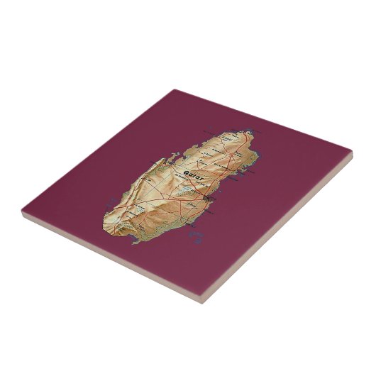 Qatar Map Tile Tegeltje (Zijkant)