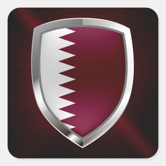 Qatar Metallic Emblem Vierkante Sticker (Voorkant)