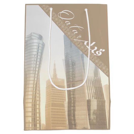 Qatar Modern Buildings Medium Cadeauzakje (Achterkant)