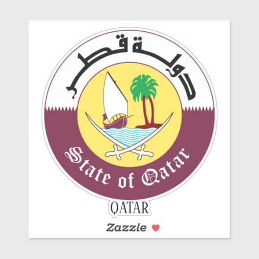 Qatar Nationaal Embleem Patriottisch Sticker (Vel)