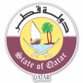Qatar Nationaal Embleem Patriottisch Sticker (Voorkant)