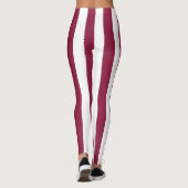 Qatar National Flag Colors Verticaal gestreept Leggings (Achterkant)