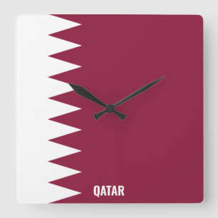 Qatar National Flag Patriotic Vierkante Klok