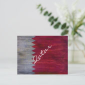 Qatar noodvlag briefkaart (Staand voorkant)