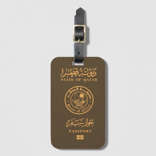  Qatar passport Bagagelabel (Voorkant (verticaal))