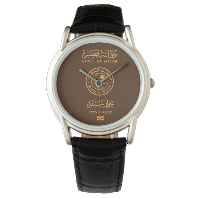 Qatar passport wristwatch horloge (Voorkant)