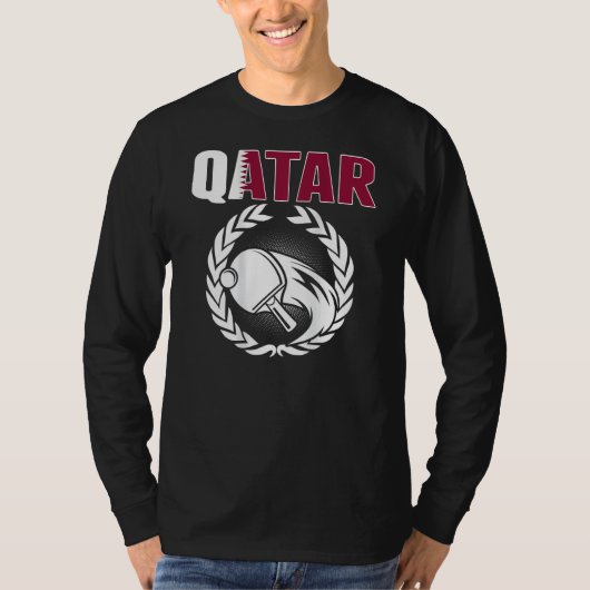 Qatar Ping Pong  Proud Qatari Table Tennis Support T-shirt (Voorkant)