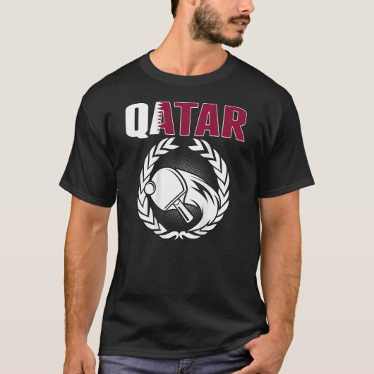 Qatar Ping Pong  Proud Qatari Table Tennis Support T-shirt (Voorkant)