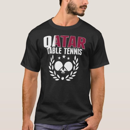 Qatar Ping Pong Proud Qatari Table Tennis Support T-shirt (Voorkant)