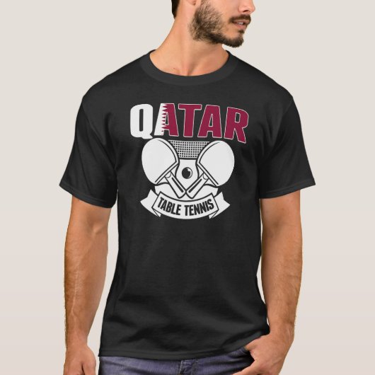 Qatar Ping Pong Proud Qatari Table Tennis Support T-shirt (Voorkant)