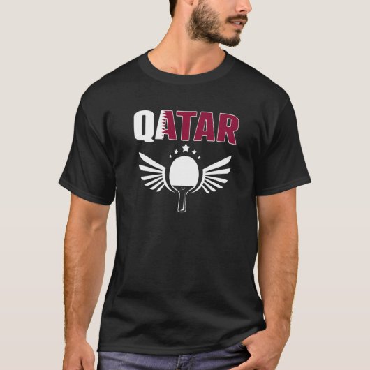 Qatar Ping Pong  Proud Qatari Table Tennis Support T-shirt (Voorkant)
