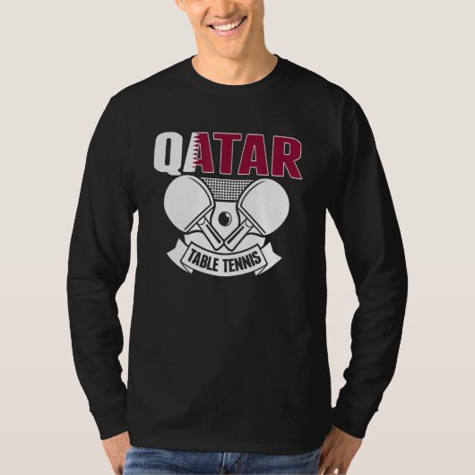 Qatar Ping Pong  Proud Qatari Table Tennis Support T-shirt (Voorkant)