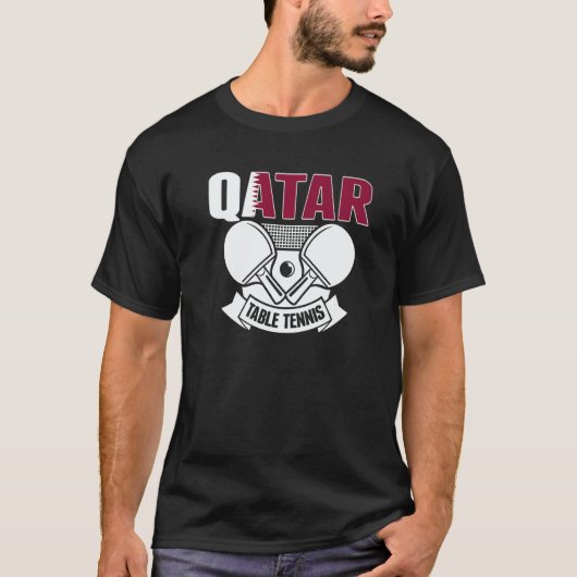 Qatar Ping Pong Proud Qatari Table Tennis Support T-shirt (Voorkant)