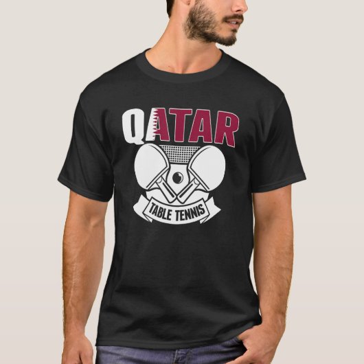 Qatar Ping Pong Proud Qatari Table Tennis Support T-shirt (Voorkant)