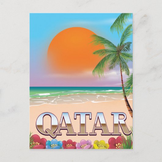 Qatar reisposter briefkaart (Voorkant)