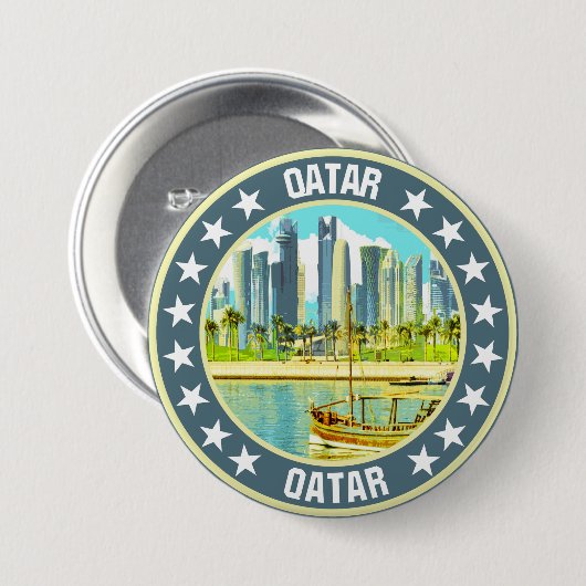 Qatar Ronde Button 7,6 Cm (Voorkant /achterkant)