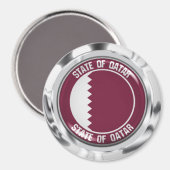 Qatar Ronde Embleem Magneet (Voorkant / Achterkant)