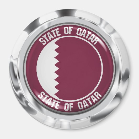 Qatar Ronde Embleem Magneet (Voorkant)