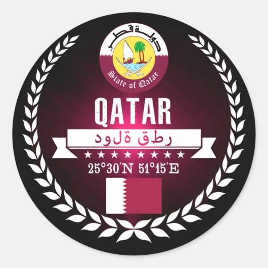 Qatar Ronde Sticker (Voorkant)
