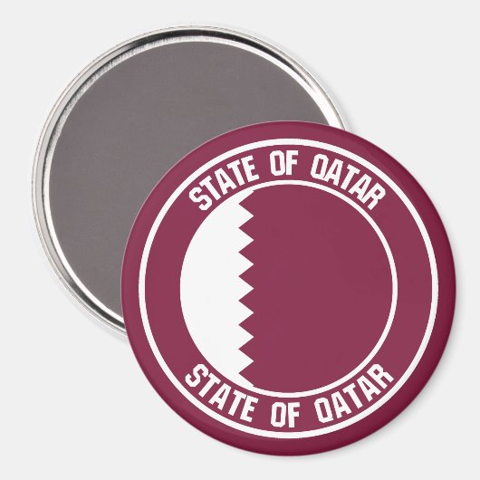 Qatar Round Emblem Magneet (Voorkant / Achterkant)