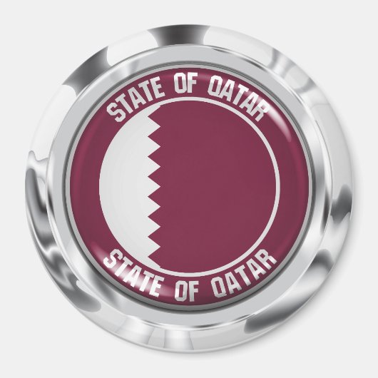 Qatar Round Emblem Magneet (Voorkant)