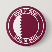 Qatar Round Emblem Ronde Button 7,6 Cm (Voorkant)