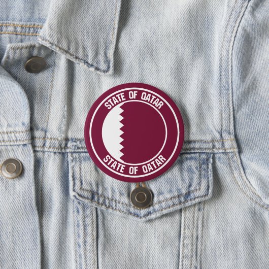 Qatar Round Emblem Ronde Button 7,6 Cm (In situ)