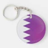 Qatar Round Icon-vlag Sleutelhanger (Voorkant)