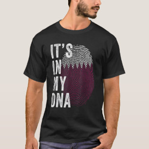 Qatar staat in mijn DNA Qatarese vingerafdruk Qata T-shirt