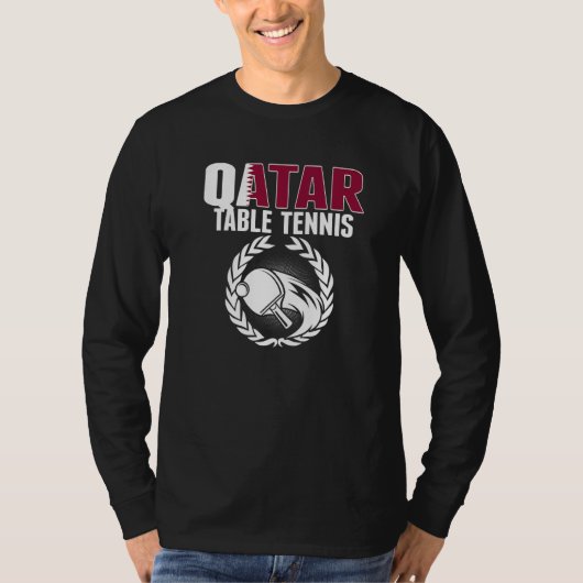 Qatar Table Tennis  Qatari Ping Pong Supporter Spo T-shirt (Voorkant)