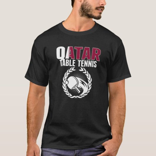 Qatar Table Tennis  Qatari Ping Pong Supporter Spo T-shirt (Voorkant)