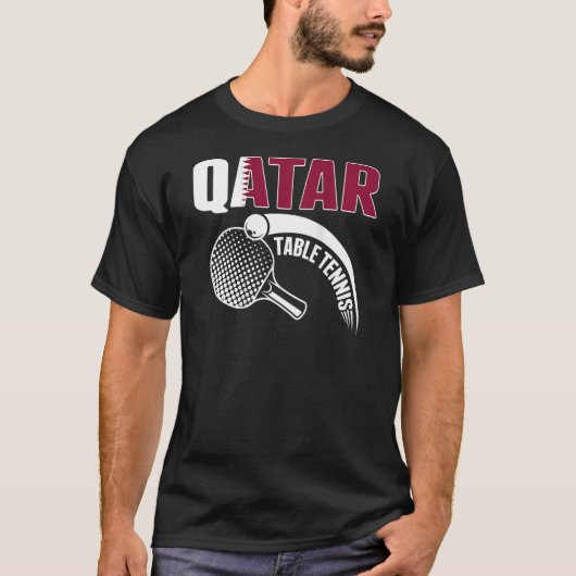 Qatar Table Tennis  Qatari Ping Pong Supporter Spo T-shirt (Voorkant)