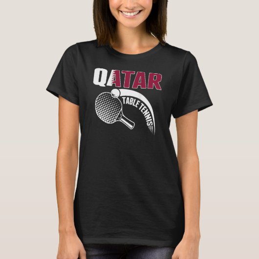Qatar Table Tennis  Qatari Ping Pong Supporter Spo T-shirt (Voorkant)