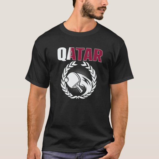 Qatar Table Tennis  Qatari Ping Pong Supporter Spo T-shirt (Voorkant)