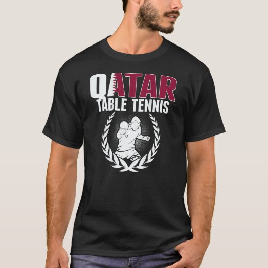 Qatar Table Tennis   Qatari Ping Pong Team Support T-shirt (Voorkant)