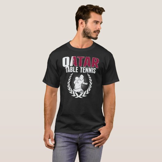 Qatar Table Tennis   Qatari Ping Pong Team Support T-shirt (Voorkant volledig)