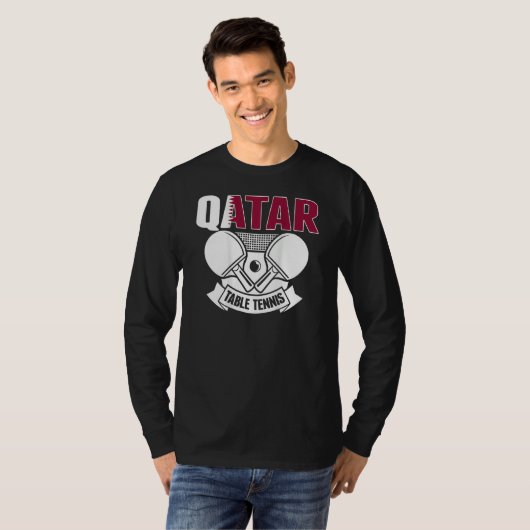 Qatar Table Tennis   Support Qatari Ping Pong Team T-shirt (Voorkant volledig)