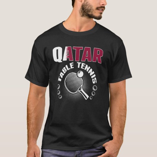Qatar Table Tennis Support Qatari pingpong Te T-shirt (Voorkant)