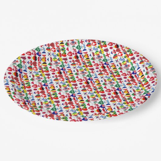 Qatar Tournament 2022 32 Hearts Country Flags Papieren Bordje (Gekanteld)