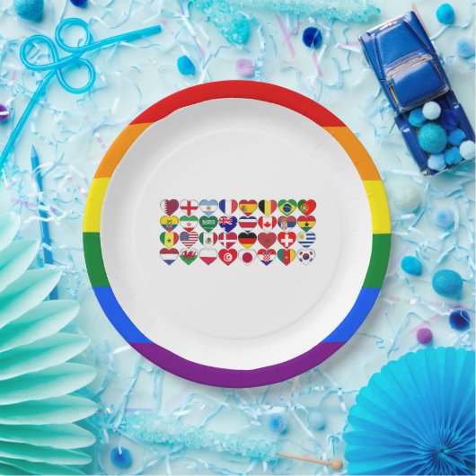 Qatar Tournament 2022 Landvlag LGBTQ Border Papieren Bordje (Feest)