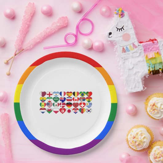 Qatar Tournament 2022 Landvlag LGBTQ Border Papieren Bordje (Feest)