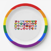 Qatar Tournament 2022 Landvlag LGBTQ Border Papieren Bordje (Voorkant)