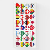 Qatar Tournament 32 Landvlaggen Spandoek (Verticaal)