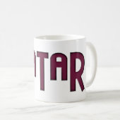 Qatar Typografie Vlag van Qatar Kleuren Koffiemok (Voorkant rechts)