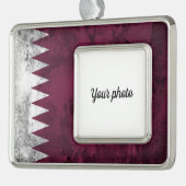 Qatar Verzilverd Omlijst Ornament (Links)