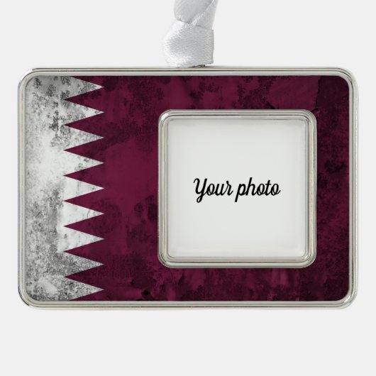 Qatar Verzilverd Omlijst Ornament (Voorkant)