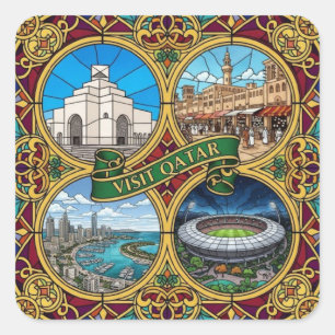 QATAR VIERKANTE STICKER