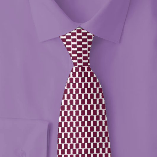 Qatar Vlag Baksteenpatroon Stropdas