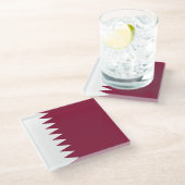 Qatar-vlag Glazen Onderzetter (Schuin)