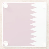 Qatar-vlag Glazen Onderzetter (Achterkant)